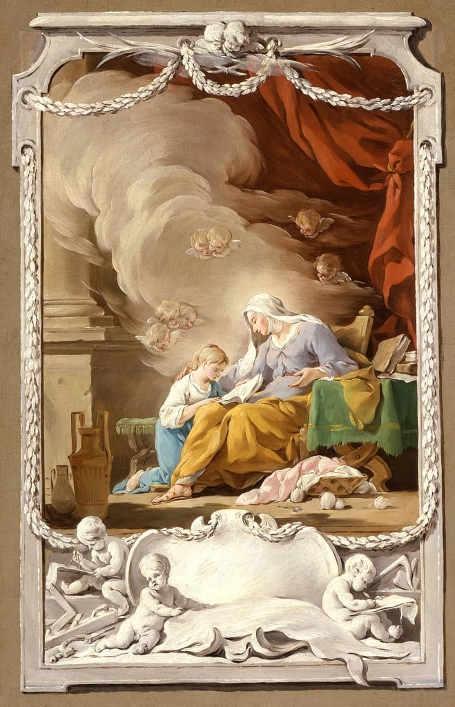 Hallè Noël - Sant'Anna rivela alla vergine la profezia di Isaia, Los Angeles County Museum of Art, CA, USA